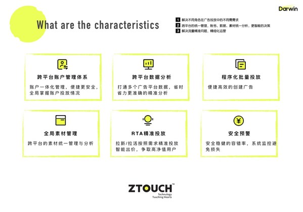 ZTouch 廣告數智投放平臺達爾文（Darwin）的六大特性