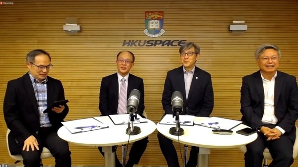 從左至右：駱松森博士（主持人）、邱震海博士、任景信先生、劉寧榮教授