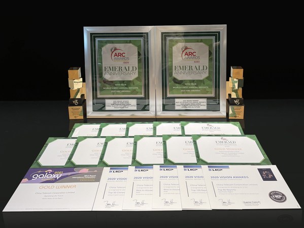 China Telecom’s annual report received 20 gold awards in total, together with two grand awards in International ARC Awards
