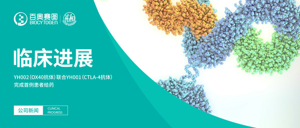 祐和醫藥YH002（OX40抗體）聯合YH001（CTLA-4抗體）全球多中心I期臨床研究完成首例患者給藥