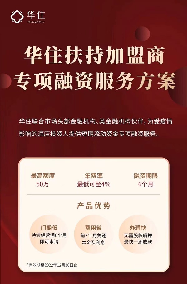 華住融資扶持計劃出爐 最快1周放款為加盟商送來"及時雨"