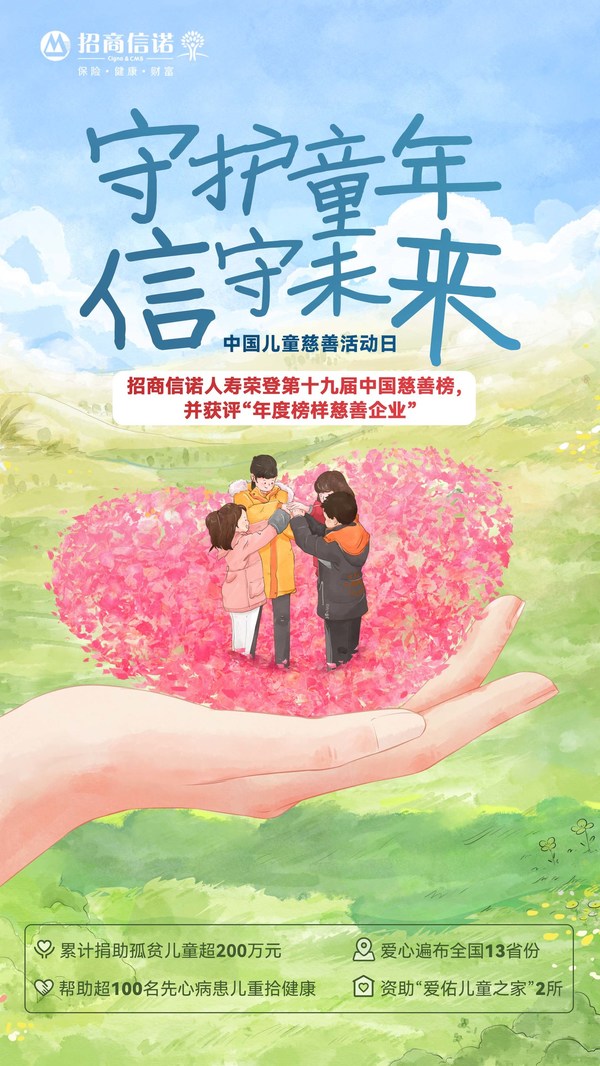 中國兒童慈善活動日：招商信諾人壽聚光成炬，執手同行