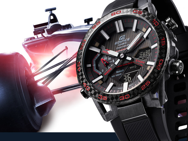 Casio phát hành dòng ??ng h? EDIFICE v?i thi?t k? v? ngoài h?a ti?t h? th?ng treo c?a xe ?ua