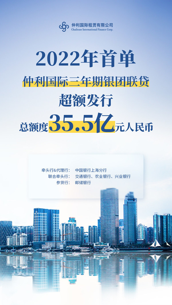 仲利國際完成2022年首單35.5億銀團貸款