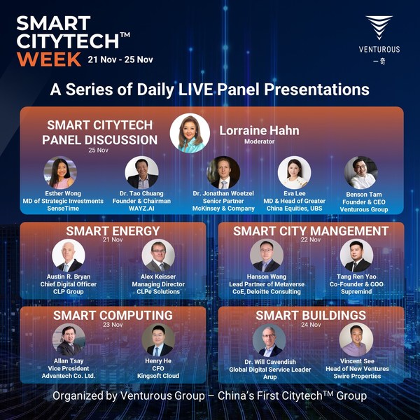 Smart Energy, Smart Computing, Smart Buildings, and Smart City Management Take Center Stage at Venturous' Smart Citytech? Week