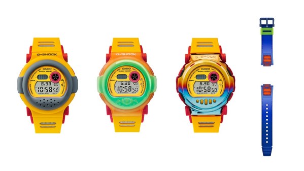 G-B001MVE*1/Tali jam boleh ditukar ganti *1 Dua reka bentuk dengan bezel resin/satu dengan bezel logam