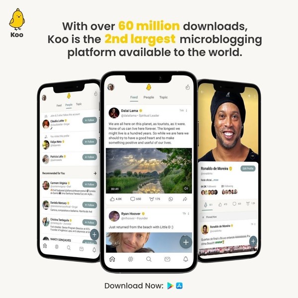 微博客平臺Koo邀請世界訪問#JoinKoo