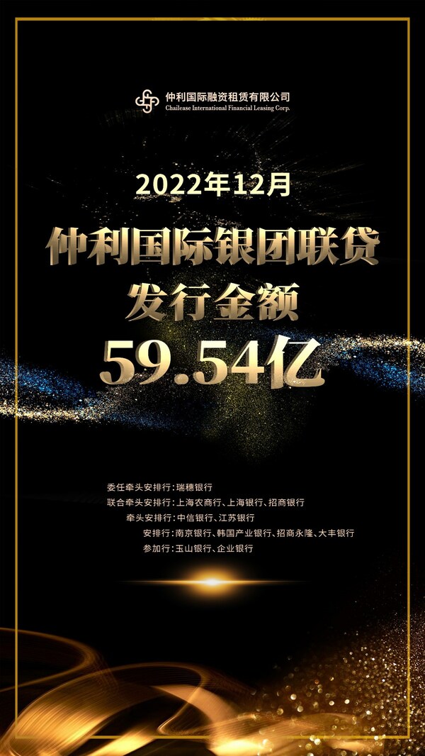 仲利國際年底掘金，完成人民幣59.54億銀團貸款