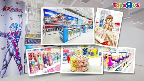 全面升級的輕量化設計貨架陳列著知名IP產品，為顧客帶來視覺沖擊，提升購物體驗