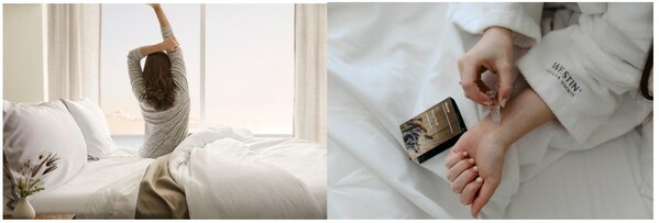從左到右：威斯汀天夢之床(Heavenly? Bed)、酣然好夢薰衣草精油（Sleep Well Lavender Balm）