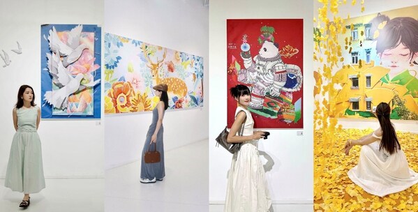現場觀展者沉浸式體驗藝術盛宴，感受愛與美 (圖片來源：小紅書賬號orangejoyce、Valerieyeah、仙妮、Cccxy_xx)