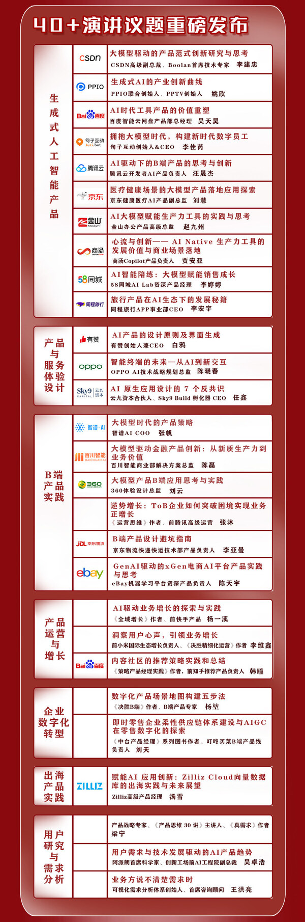40+演講議題重磅發布