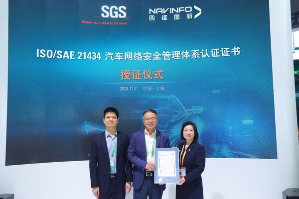 SGS為多家企業頒發ISO/SAE 21434汽車網絡安全管理體系認證證書