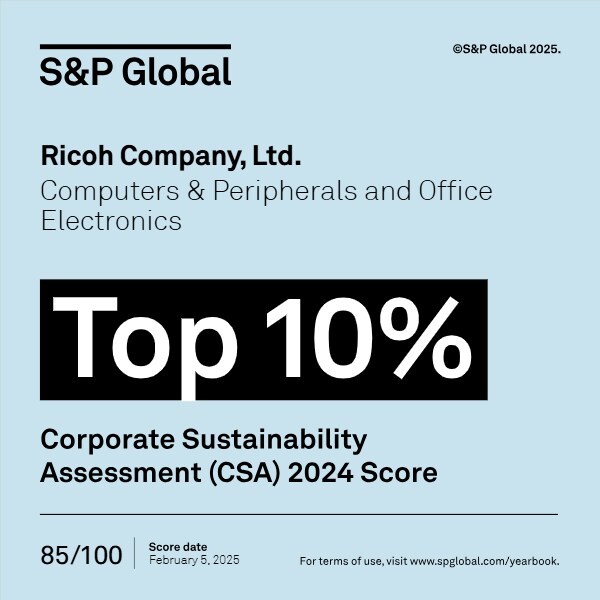 Ricoh selected as a member of the Sustainability Yearbook 2025 by S&P Global