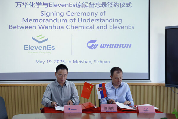 Wanhua ChemicalとElevenEsが電池材料に関する戦略的契約を締結歐州における電池正極材料の現地化サプライチェーンの構築に向けて協業