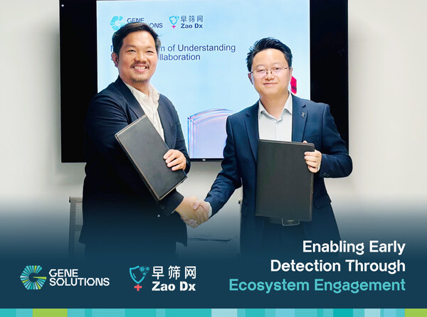 &#38446;&#24576;&#20041;&#21338;&#22763; &#8211; Gene Solutions &#30340;&#32852;&#21512;&#21019;&#22987;&#20154;&#20860;&#39318;&#24109;&#25191;&#34892;&#23448;&#65288;&#24038;&#65289;&#65292;&#20197;&#21450;&#38472;&#36190;&#27849;&#21338;&#22763; &#8211; ZaoDx &#30340;&#39318;&#24109;&#25191;&#34892;&#23448;&#65288;&#21491;&#65289;&#20132;&#25442;&#24050;&#31614;&#32626;&#30340;&#21512;&#20316;&#22791;&#24536;&#24405;&#12290;
