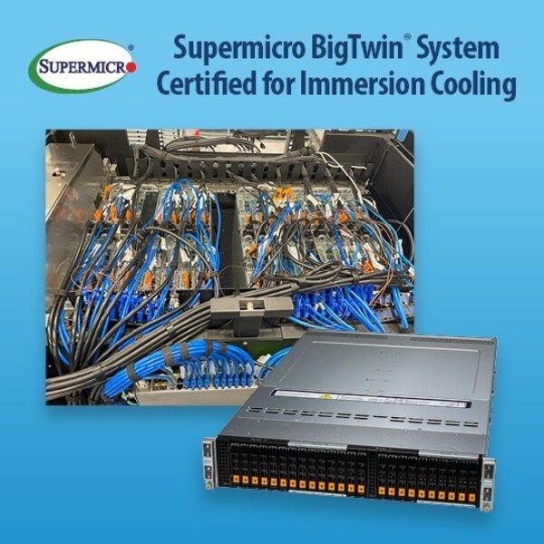 Supermicro BigTwin系統榮獲浸沒式冷卻認證