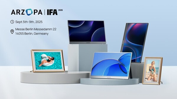 Arzopa to Showcase Next-Generation Portable Displays and Digital Photo Frames at IFA 2025