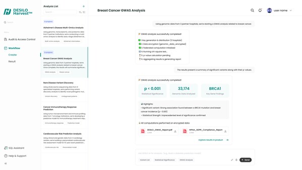 HARVEST? by Desilo lets healthcare institutions collaborate on analysis and AI training—without ever exposing raw patient data.