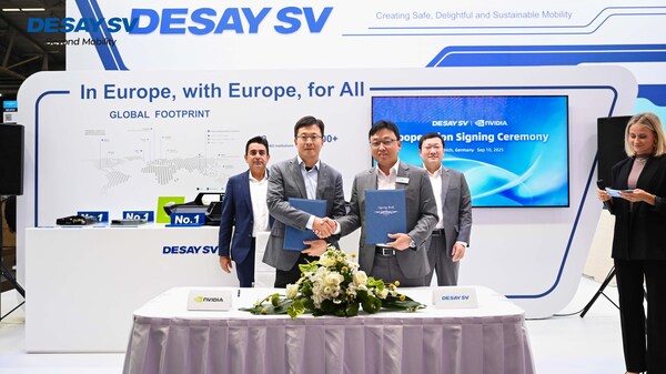NVIDIAとDesay SVの調印式 (PRNewsfoto/Desay SV)